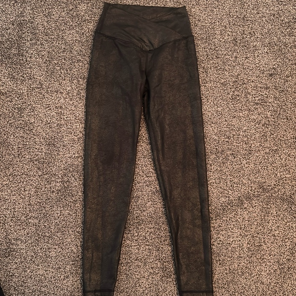 Offline by aerie leggings in faux leather black